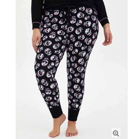 NWT TORRID Floral Skull Sleep Jogger - Picture 2 of 9